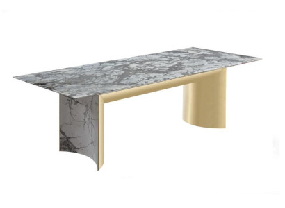 Elegante mesa de comedor de mármol artificial, gran mesa, mesa de comedor nueva, muebles de comedor.