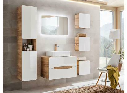 Diseño de muebles de baño Bad de 6 piezas. Conjunto de armarios decorativos para lavabo.