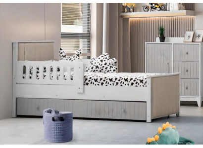 Cama infantil práctica de color gris para dulces horas de sueño lujosas