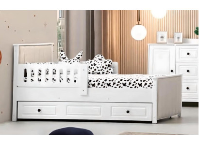 Cama infantil Cama de madera Cama funcional Cama extensible 200 Madera Blanco