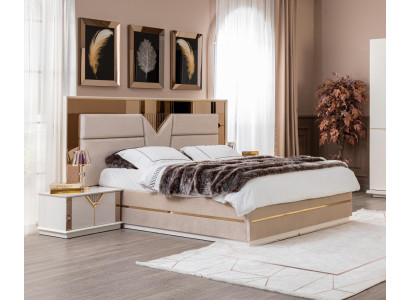 Mesita de noche dormitorio muebles de lujo madera beige estilo moderno mesitas de noche.