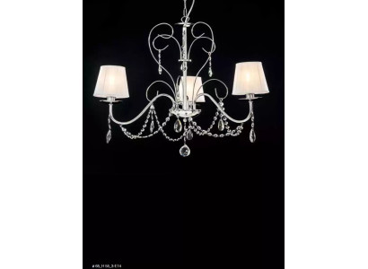 Lámpara colgante de cristal de lujo Elegante candelabro de techo con 3 lámparas.