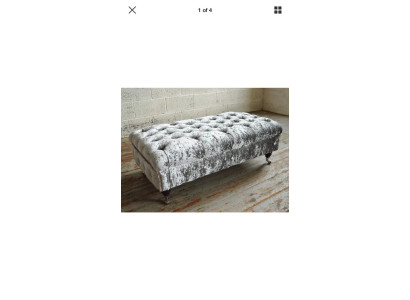 Chesterfield Textil Hocker XXL Grande Reposapiés Banco de lujo en tela