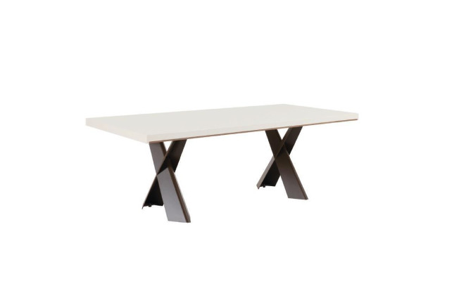 Comedor Mesa de comedor Mesa Metal Estilo Moderno Diseño Muebles Lujo nuevo Blanco