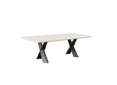 Comedor Mesa de comedor Mesa Metal Estilo Moderno Diseño Muebles Lujo nuevo Blanco